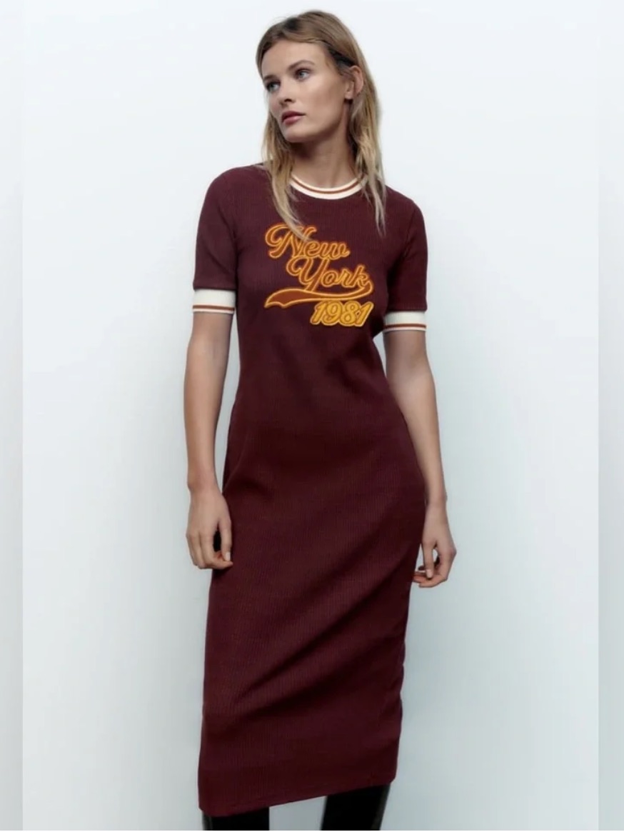 Zara New York Varsity Dress Size Small. New With Tag